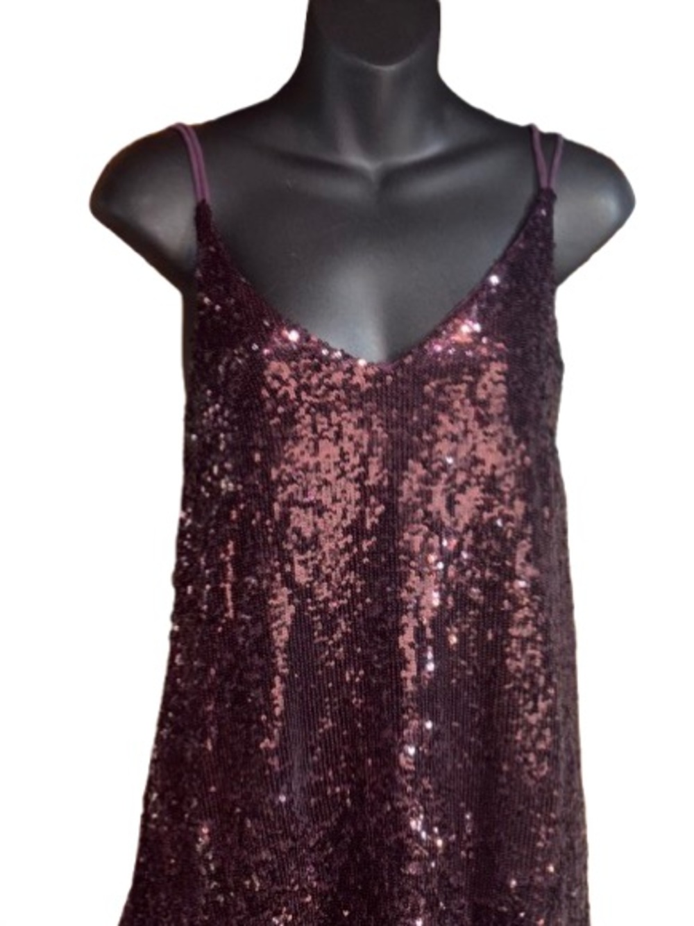 Free People Gold Rush Sequin Mini Dress small purple - Picture 3 of 13